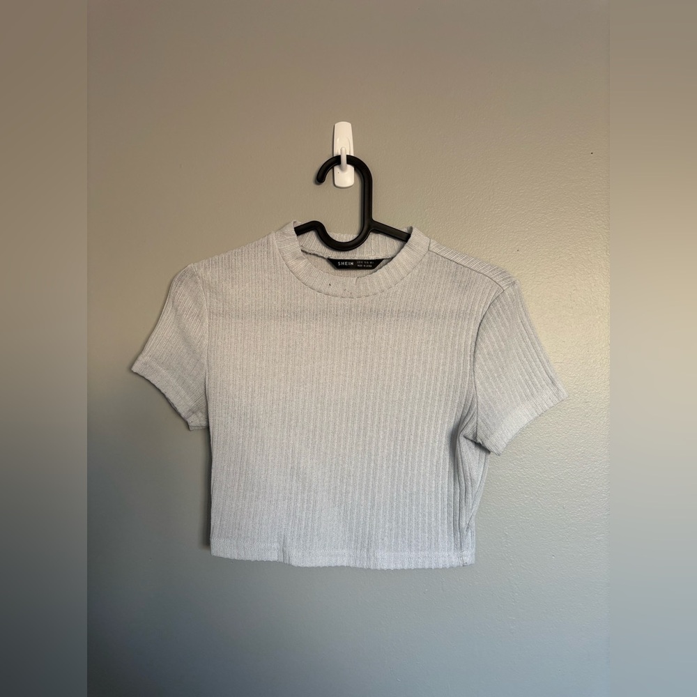 SHEIN Ribbed Crop Top Short Sleeve Size XS